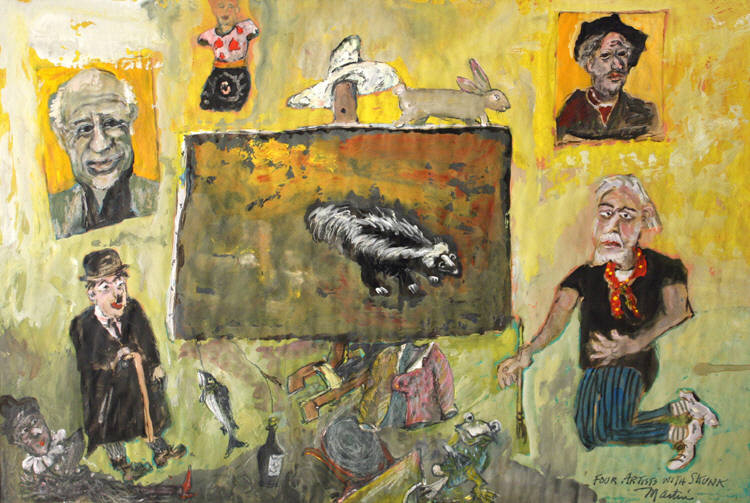James Martin, "Four Artists with Skunk"